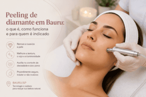 Peeling de diamante em Bauru realizado no rosto para promover renovação da pele, melhorar a textura e a luminosidade.